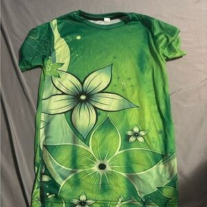 Green Floral Graphic Tee